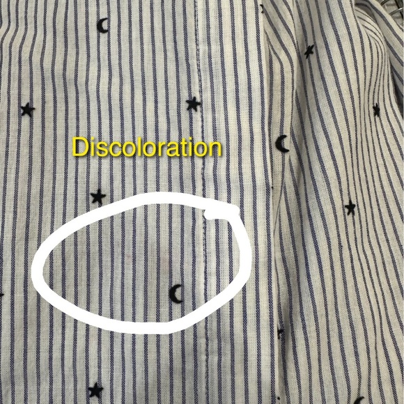 Rails Taylor Flocked moon and star Striped Collared Button up Blue White Xs - Picture 10 of 10